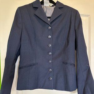 Vintage Wool Blazer Fitted Button Up Navy Size 12